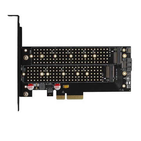 PCEM2-DC Adapter wewnętrzny PCIe x4, 1x M.2 NVMe M-key + 1x SATA B-key slot, chłodnica, SP & LP + radiator AXAGON PCEM2-DC Adapter wewnętrzny PCIe x4, 1x M.2 NVMe M-key + 1x SATA B-key slot, chłodnica, SP & LP + radiator AXAGON