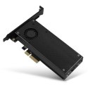 PCEM2-DC Adapter wewnętrzny PCIe x4, 1x M.2 NVMe M-key + 1x SATA B-key slot, chłodnica, SP & LP + radiator AXAGON