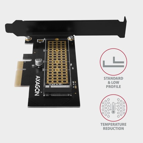 PCEM2-N Adapter wewnetrzny PCIe x4, 1x M.2 NVMe M-key slot, SP & LP AXAGON PCEM2-N Adapter wewnetrzny PCIe x4, 1x M.2 NVMe M-key slot, SP & LP AXAGON