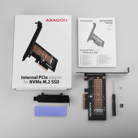 PCEM2-N Adapter wewnetrzny PCIe x4, 1x M.2 NVMe M-key slot, SP & LP AXAGON PCEM2-N Adapter wewnetrzny PCIe x4, 1x M.2 NVMe M-key slot, SP & LP AXAGON