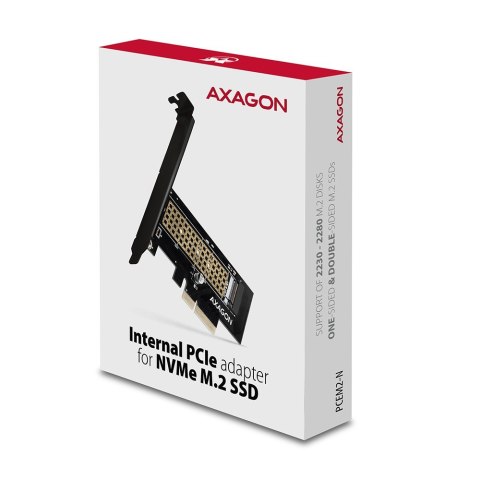 PCEM2-N Adapter wewnetrzny PCIe x4, 1x M.2 NVMe M-key slot, SP & LP AXAGON PCEM2-N Adapter wewnetrzny PCIe x4, 1x M.2 NVMe M-key slot, SP & LP AXAGON