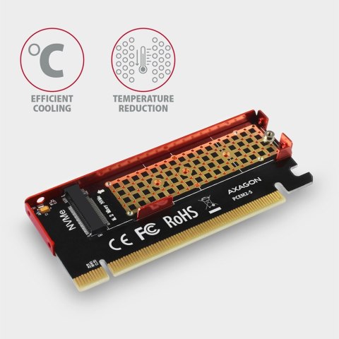 PCEM2-S Adapter wewnętrzny PCIe x16, 1x M.2 NVMe M-key slot aluminiowa osłona AXAGON PCEM2-S Adapter wewnętrzny PCIe x16, 1x M.2 NVMe M-key slot aluminiowa osłona AXAGON