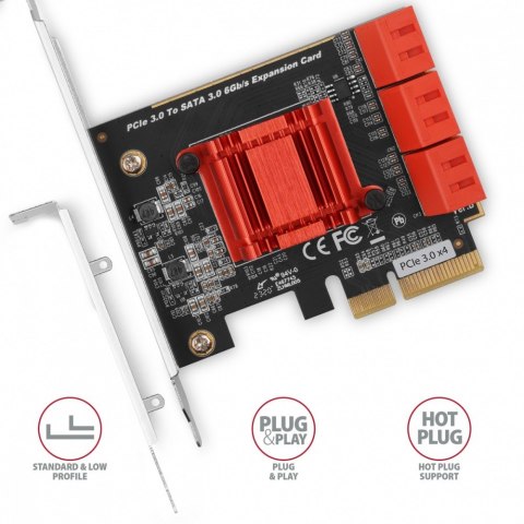 PCES-SA6 Kontroler PCIe 6x wewnętrzny port SATA 6G, ASM1166, SP & LP AXAGON PCES-SA6 Kontroler PCIe 6x wewnętrzny port SATA 6G, ASM1166, SP & LP AXAGON
