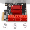 PCES-SA6 Kontroler PCIe 6x wewnętrzny port SATA 6G, ASM1166, SP & LP AXAGON