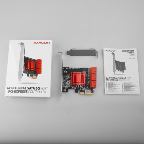 PCES-SA6 Kontroler PCIe 6x wewnętrzny port SATA 6G, ASM1166, SP & LP AXAGON PCES-SA6 Kontroler PCIe 6x wewnętrzny port SATA 6G, ASM1166, SP & LP AXAGON