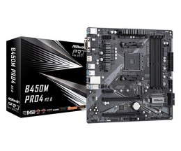 Płyta główna B450M PRO4 R2.0 AM4 4DDR4 HDMI uATX ASRock