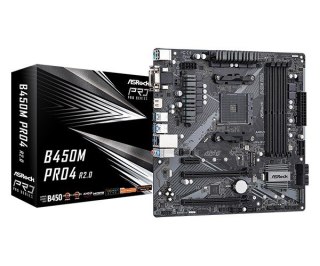 Płyta główna B450M PRO4 R2.0 AM4 4DDR4 HDMI uATX ASRock