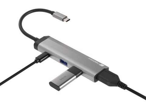 Stacja dokująca Multi Port Fowler Slim USB-C PD, 2x USB 3.0, HDMI 4K Natec
