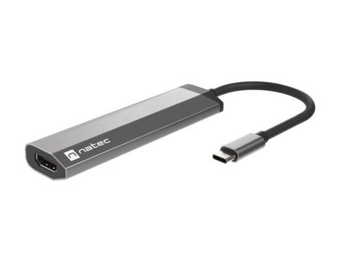 Stacja dokująca Multi Port Fowler Slim USB-C PD, 2x USB 3.0, HDMI 4K Natec