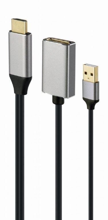 Adapter HDMI do DP 4K 60Hz USB-A powered Gembird