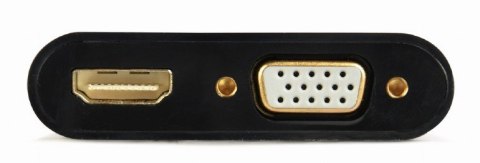 Adapter HDMI męski do HDMI żeński + VGA żeński z audio i dodatkowym portem zasilania Gembird