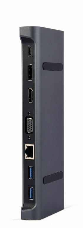 Adapter USB-C 9w1, HDMI, USB-C PD, VGA, DP, USBx3, Audio, LAN Gembird