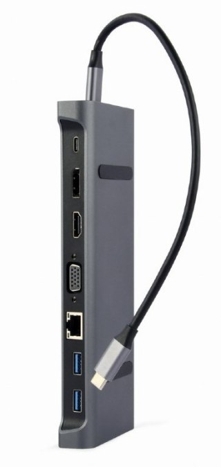 Adapter USB-C 9w1, HDMI, USB-C PD, VGA, DP, USBx3, Audio, LAN Gembird
