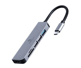 Adapter wieloportowy USB-C 6w1, HDMI, USB 3.1, USB 2.0x2, czytnik kart Gembird