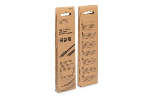 Kabel połączeniowy USB 3.0 60W/5Gbps Typ USB C/USB C M/M 1m Czarny Digitus