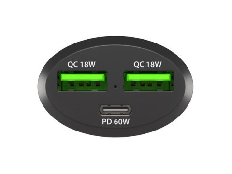Ładowarka samochodowa Coney 2x USB 1x USB-C QC 3.0 Power Delivery 84W Czarna Natec Ładowarka samochodowa Coney 2x USB 1x USB-C QC 3.0 Power Delivery 84W Czarna Natec
