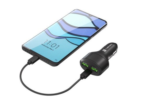 Ładowarka samochodowa Coney 2x USB 1x USB-C QC 3.0 Power Delivery 84W Czarna Natec Ładowarka samochodowa Coney 2x USB 1x USB-C QC 3.0 Power Delivery 84W Czarna Natec