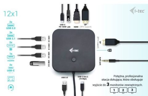 Stacja dokująca USB-C HDMI Dual DP Docking Station Power Delivery 100 W + i-tec Universal Charger 100 W I-tec Stacja dokująca USB-C HDMI Dual DP Docking Station Power Delivery 100 W + i-tec Universal Charger 100 W I-tec