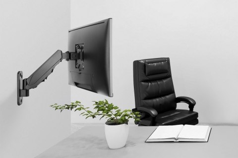 Uchwyt ścienny pojedynczy, 1xLCD, max. 32", max. obciążenie 8kg, ze sprężyną gazową, obrotowy Digitus
