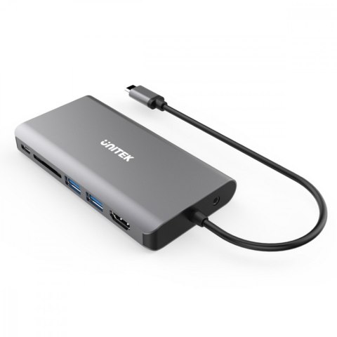 HUB 8-w-1 USB-C 3.1; HDMI; VGA; RJ45; SD; PD 100W; D1019B Unitek HUB 8-w-1 USB-C 3.1; HDMI; VGA; RJ45; SD; PD 100W; D1019B Unitek