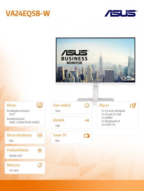 Monitor 23,8 cali VA24EQSB-W Asus Monitor 23,8 cali VA24EQSB-W Asus