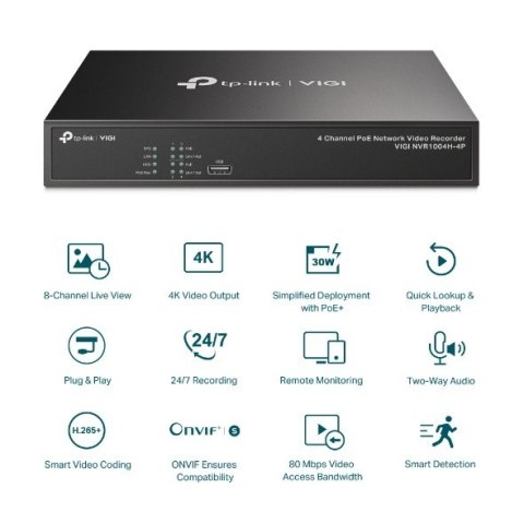 Rejestrator VIGI NVR1004H-4P 4 kanały TP-LINK