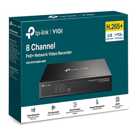 Rejestrator VIGI NVR1008H-8 MP 8 kanałów TP-LINK Rejestrator VIGI NVR1008H-8 MP 8 kanałów TP-LINK