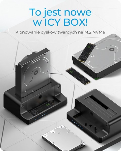 Stacja dokująca i klonująca IB-2914MSCL-C31 2,5 i 3,5 cala na M.2 NVMe IcyBox Stacja dokująca i klonująca IB-2914MSCL-C31 2,5 i 3,5 cala na M.2 NVMe IcyBox