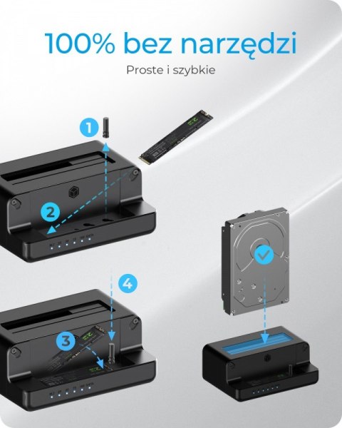 Stacja dokująca i klonująca IB-2914MSCL-C31 2,5 i 3,5 cala na M.2 NVMe IcyBox Stacja dokująca i klonująca IB-2914MSCL-C31 2,5 i 3,5 cala na M.2 NVMe IcyBox