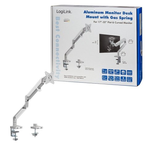 Uchwyt na monitor, 17-27 cali, max 9kg. LogiLink Uchwyt na monitor, 17-27 cali, max 9kg. LogiLink