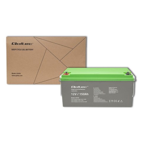 Akumulator żelowy Deep Cycle | 12V | 150Ah Qoltec Akumulator żelowy Deep Cycle | 12V | 150Ah Qoltec