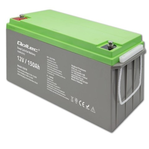 Akumulator żelowy Deep Cycle | 12V | 150Ah Qoltec Akumulator żelowy Deep Cycle | 12V | 150Ah Qoltec