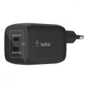Ładowarka podwójna ścienna 65W USB-C GAN z PPS czarna Belkin