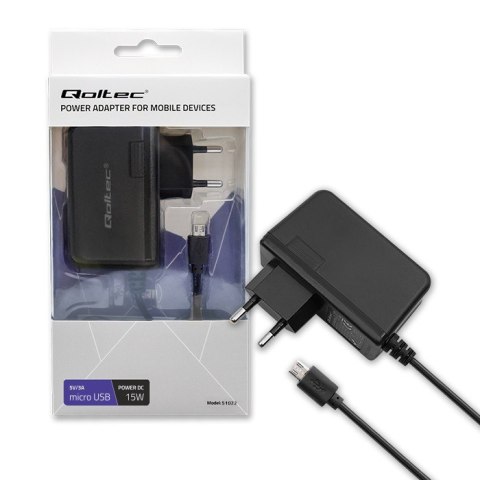 Ładowarka sieciowa 15W | 5V | 3A | micro USB Qoltec
