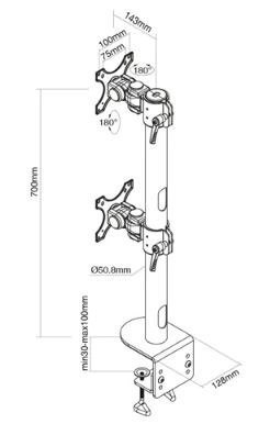 Uchwyt biurkowy FPMA-D960DVBLACKPLUS