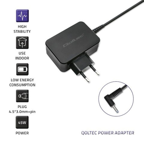 Zasilacz do ultrabooka HP 45W | 19.5V | 2.31A | 4.5x3.0+pin Qoltec