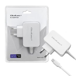 Zasilacz sieciowy 65W | 5-20.3V | 2-3.25A | USB typ C | PD | Biały Qoltec