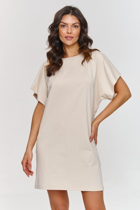 Sukienka Basic Model M875 Light Beige - Makadamia Sukienka Basic Model M875 Light Beige - Makadamia