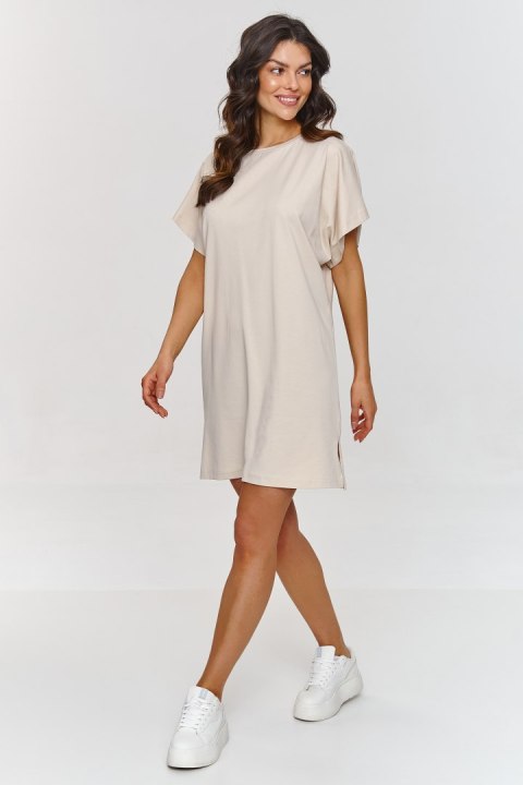 Sukienka Basic Model M875 Light Beige - Makadamia Sukienka Basic Model M875 Light Beige - Makadamia