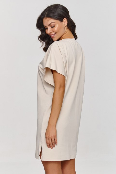 Sukienka Basic Model M875 Light Beige - Makadamia Sukienka Basic Model M875 Light Beige - Makadamia