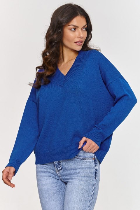 Sweter Damski Model S158 Cobalt - Makadamia Sweter Damski Model S158 Cobalt - Makadamia