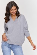 Sweter Damski Model S158 Grey Melange - Makadamia