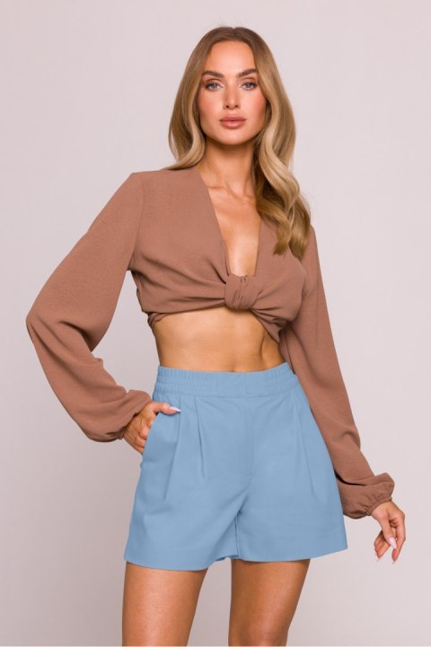 Szorty Damskie Model MOE860 Błękit - Moe Szorty Damskie Model MOE860 Błękit - Moe