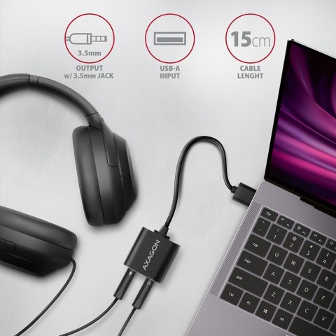 ADA-12 Zewnętrzna karta dzwiękowa USB 2.0 48kHz/16-bit stereo, metal, kabel USB-A 15 cm AXAGON ADA-12 Zewnętrzna karta dzwiękowa USB 2.0 48kHz/16-bit stereo, metal, kabel USB-A 15 cm AXAGON