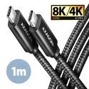 BUCM432-CM10AB Kabel USB-C - USB-C, USB4 Gen 3x2 1m, PD 100W, 8K HD, ALU, oplot Czarny AXAGON