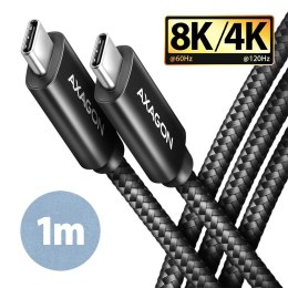 BUCM432-CM10AB Kabel USB-C - USB-C, USB4 Gen 3x2 1m, PD 100W, 8K HD, ALU, oplot Czarny AXAGON