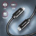BUCM432-CM10AB Kabel USB-C - USB-C, USB4 Gen 3x2 1m, PD 100W, 8K HD, ALU, oplot Czarny AXAGON