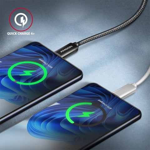 BUCM432-CM10AB Kabel USB-C - USB-C, USB4 Gen 3x2 1m, PD 100W, 8K HD, ALU, oplot Czarny AXAGON BUCM432-CM10AB Kabel USB-C - USB-C, USB4 Gen 3x2 1m, PD 100W, 8K HD, ALU, oplot Czarny AXAGON