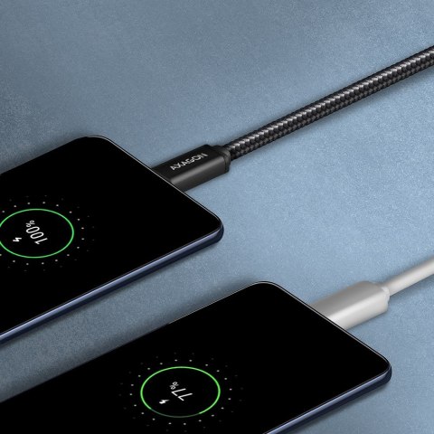 BUMM-AM20AB Kabel MicroUSB - USB A, 2m, USB 2.0, 2.4A, ALU, oplot Czarny AXAGON BUMM-AM20AB Kabel MicroUSB - USB A, 2m, USB 2.0, 2.4A, ALU, oplot Czarny AXAGON