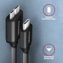BUMM3-CM10AB Kabel Micro-B USB, USB-C 3.2 Gen 1, 1m, 3A, ALU, PVC Czarny AXAGON